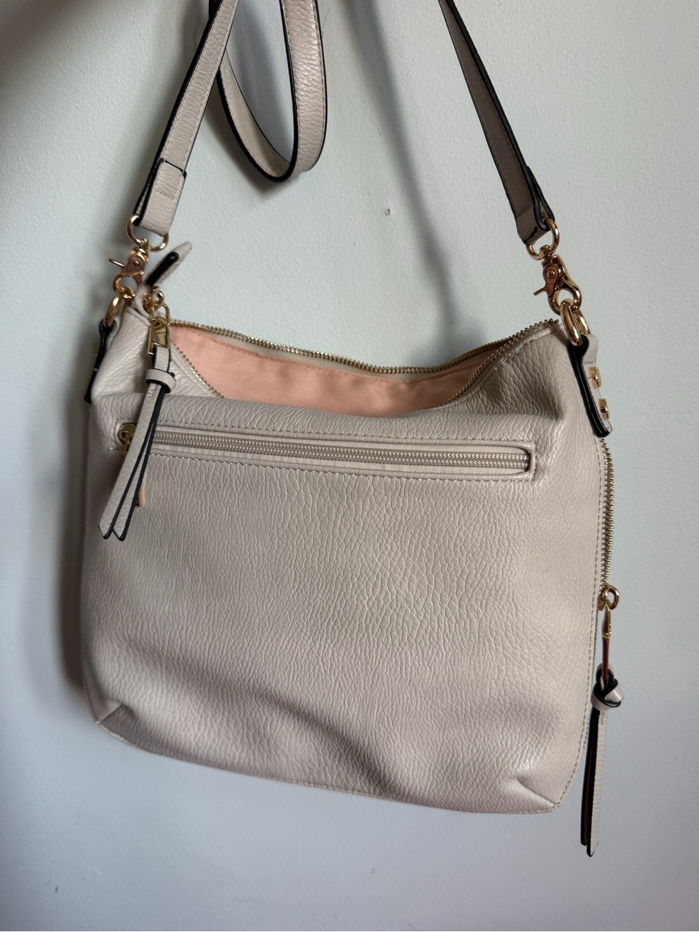 Poppy & Peonies Blush Crossbody Bag with Gold Hardware - Picture 2 of 3